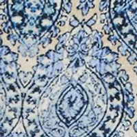Women's Linen Blend Scroll Print Bobble Hem Crop Pants
