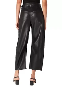 Women's Barrel Leg Polyurethane Pants