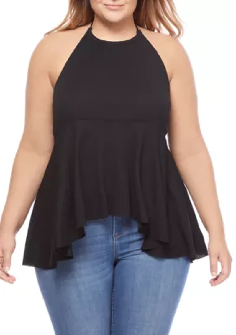 Plus Waffle Halter Tank