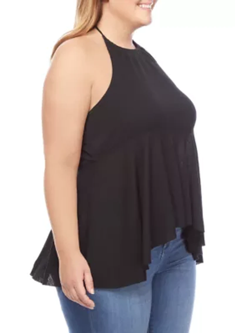 Plus Waffle Halter Tank