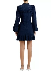 Long Sleeve Anglaise Mini Dress