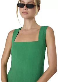 Birdie Linen Square Neck Dress