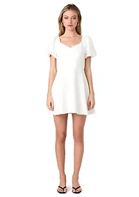 Whisper Puff Sleeve Overlap Dress