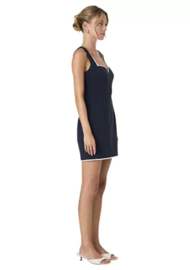Azra Twill Contrast Mini Dress