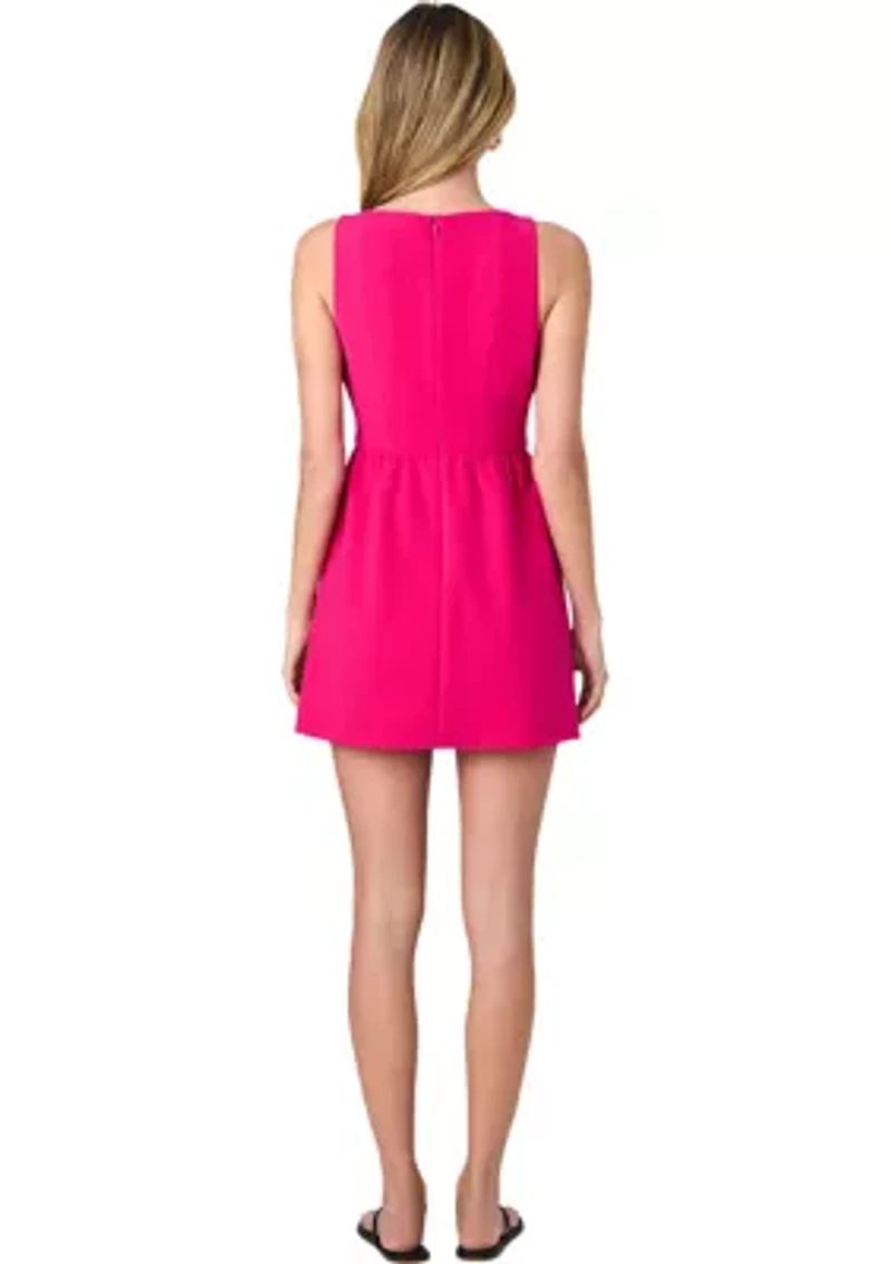Whisper Boat Neck Notch Mini Dress