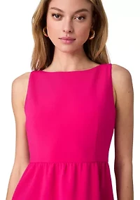 Whisper Boat Neck Notch Mini Dress