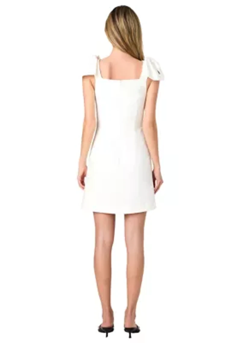 Whisper Bow Strap Mini Dress