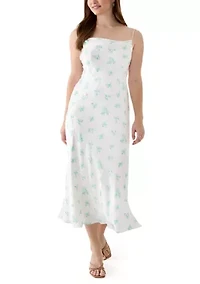 Anna Fleur Satin Midi Dress