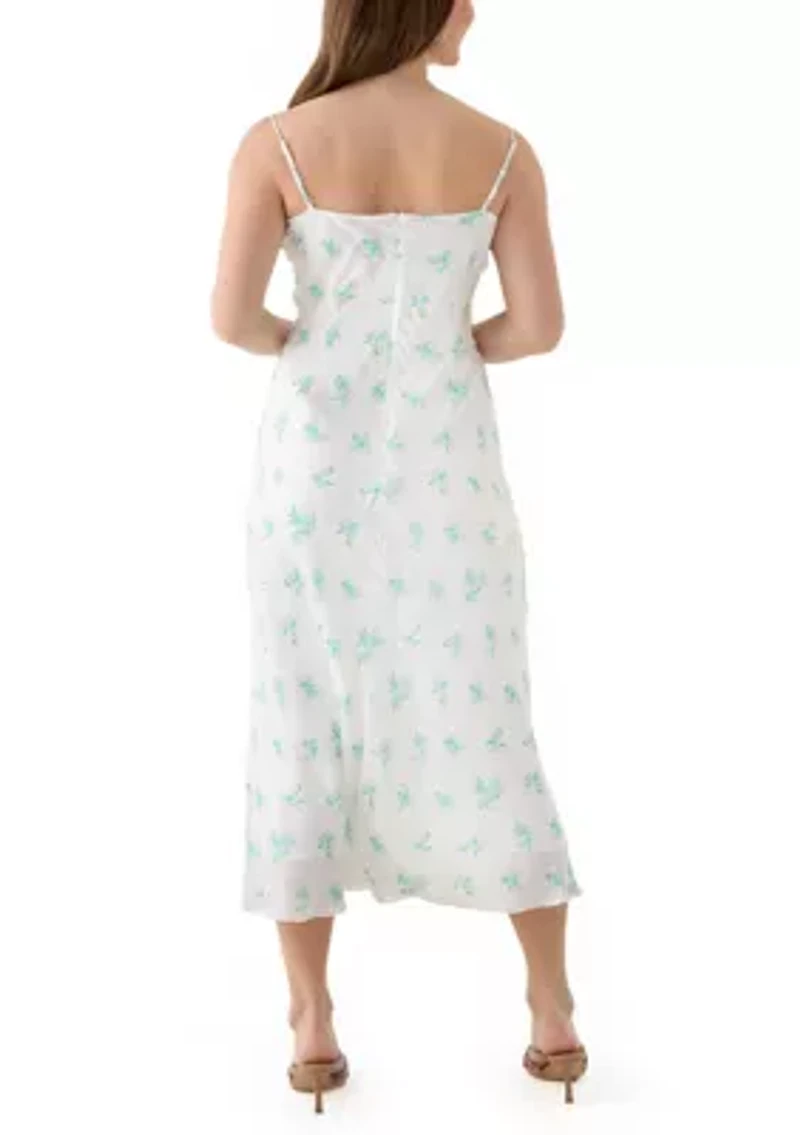 Anna Fleur Satin Midi Dress