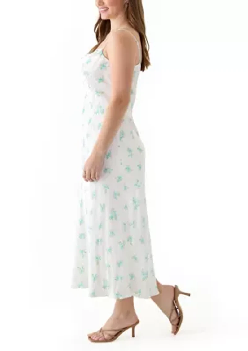 Anna Fleur Satin Midi Dress