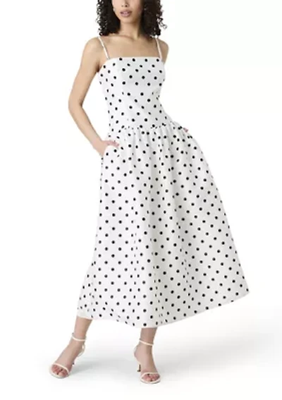 Strappy Polka Dot Midi Dress