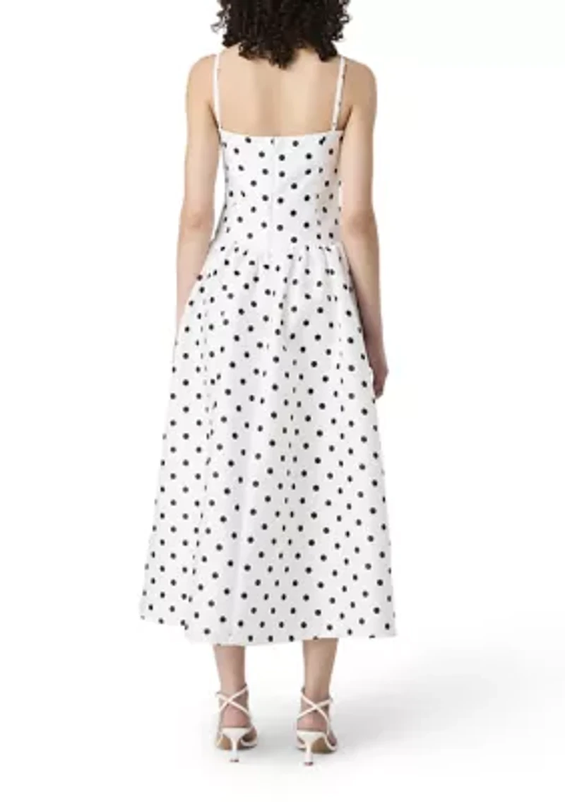 Strappy Polka Dot Midi Dress