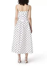 Strappy Polka Dot Midi Dress