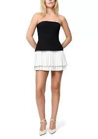 Azra Strapless Pleated Mini Dress