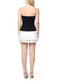 Azra Strapless Pleated Mini Dress