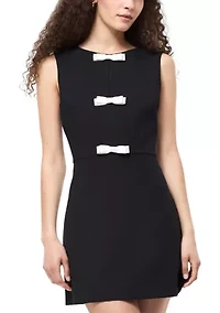 Azra Twill Short Sleeve Bow Mini Dress