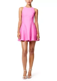 Structured Taffeta Flare Mini Dress