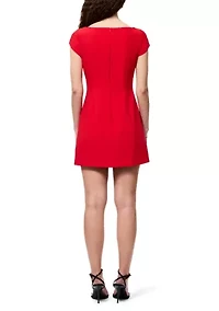 Azra Twill Cap Sleeve Mini Dress