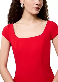Azra Twill Cap Sleeve Mini Dress