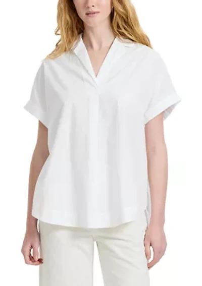 Poplin Collar Short Sleeve Shirt