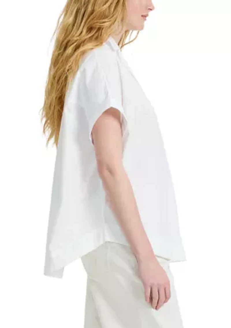 Poplin Collar Short Sleeve Shirt