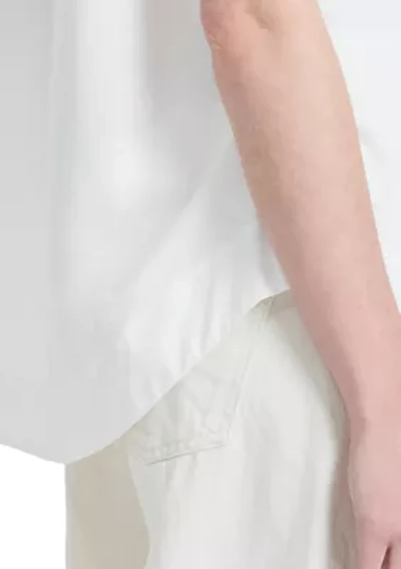 Poplin Collar Short Sleeve Shirt