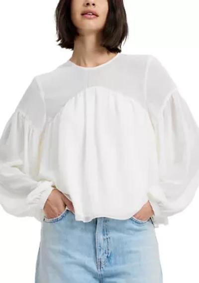 Marina Silky Curved Yoke Blouse