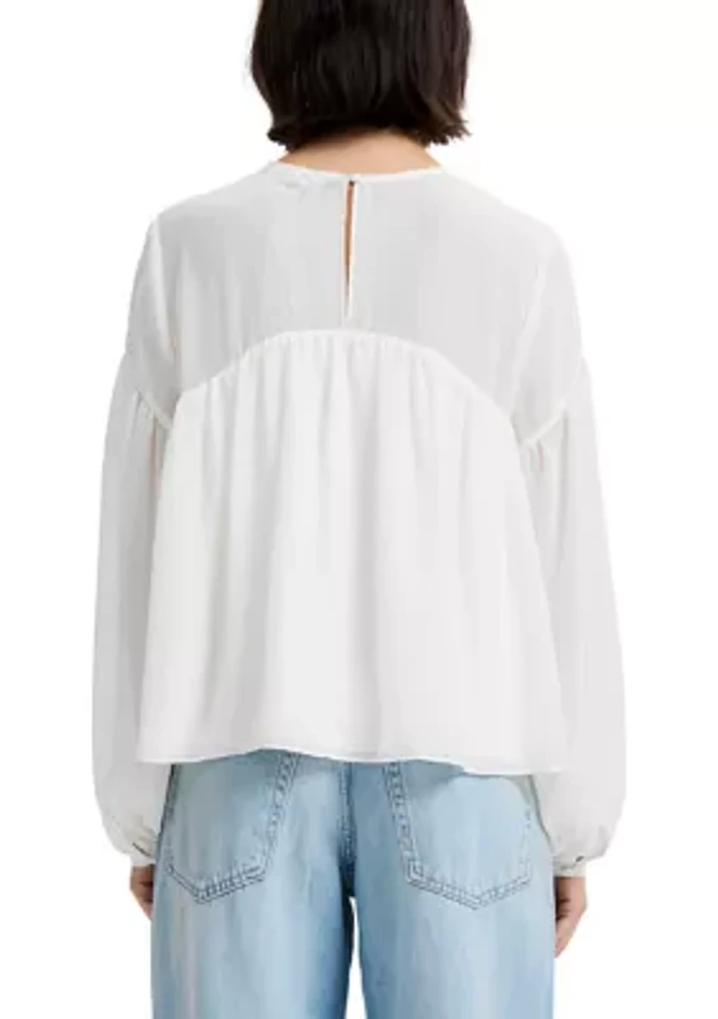 Marina Silky Curved Yoke Blouse