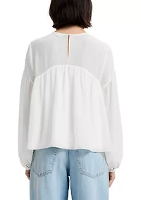 Marina Silky Curved Yoke Blouse