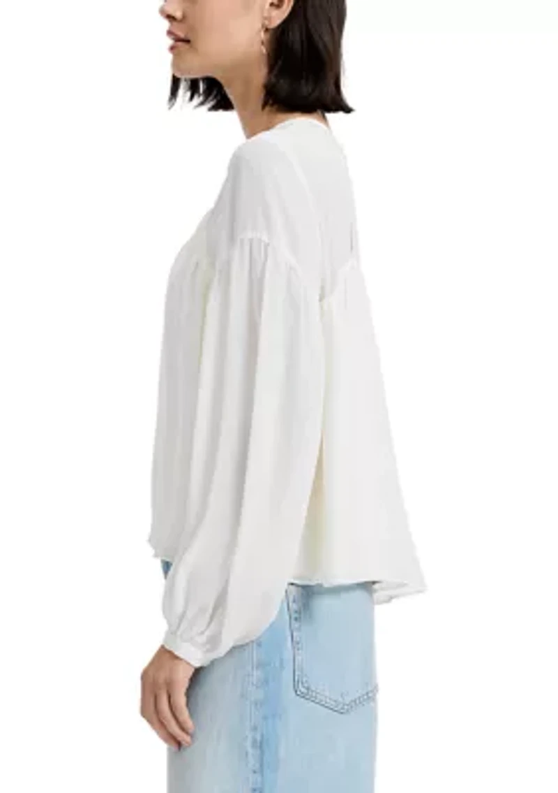 Marina Silky Curved Yoke Blouse