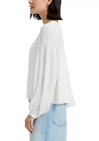 Marina Silky Curved Yoke Blouse