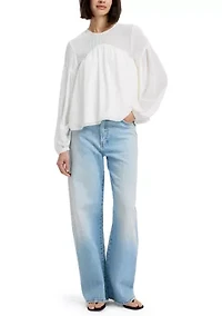 Marina Silky Curved Yoke Blouse