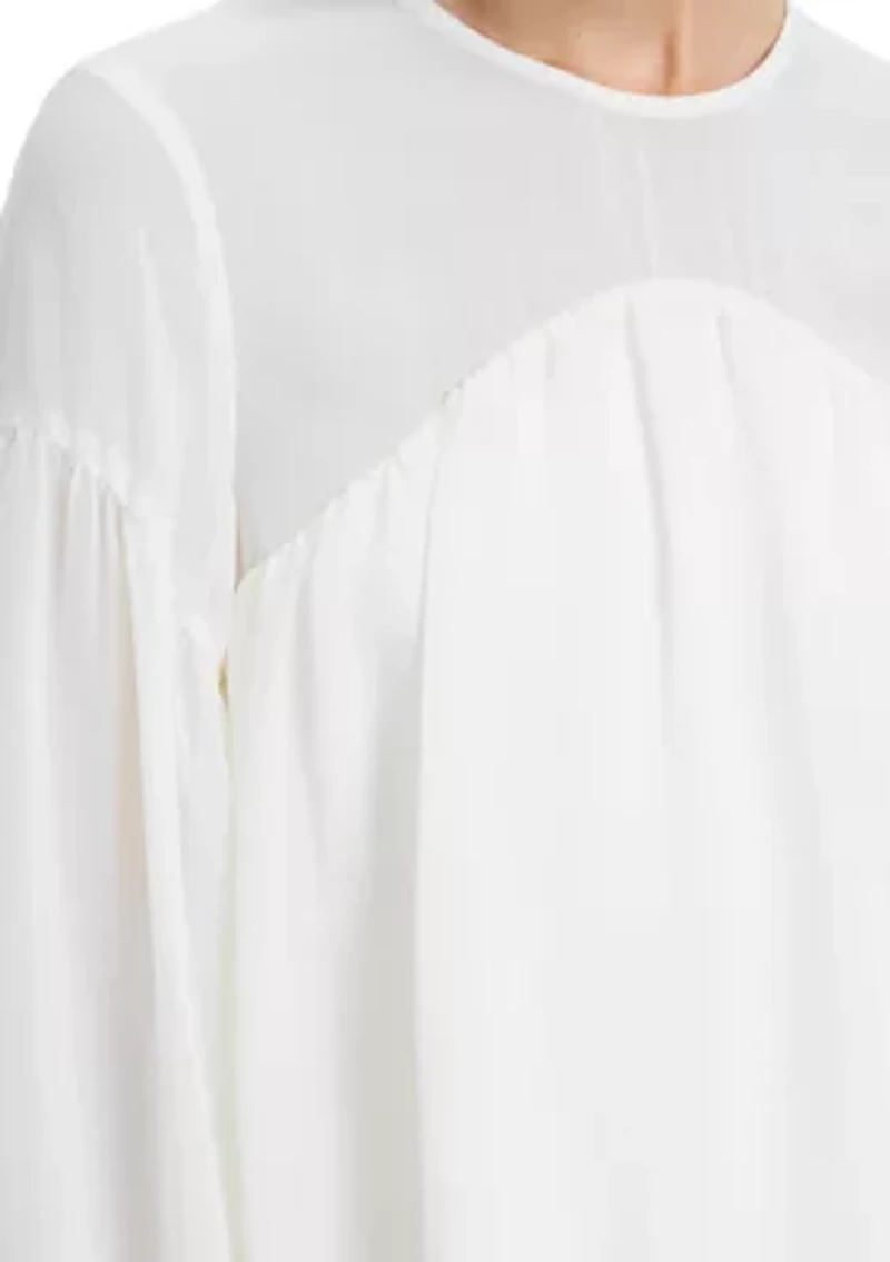 Marina Silky Curved Yoke Blouse