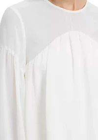 Marina Silky Curved Yoke Blouse