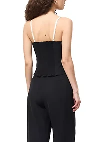 Azra Twill Corset Strappy Top