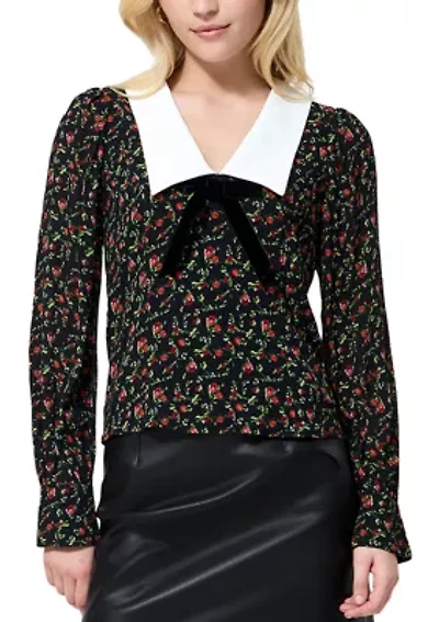 Yasmin Crepe Collared Top