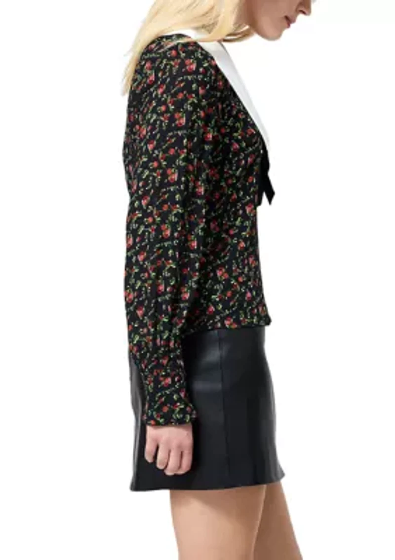 Yasmin Crepe Collared Top