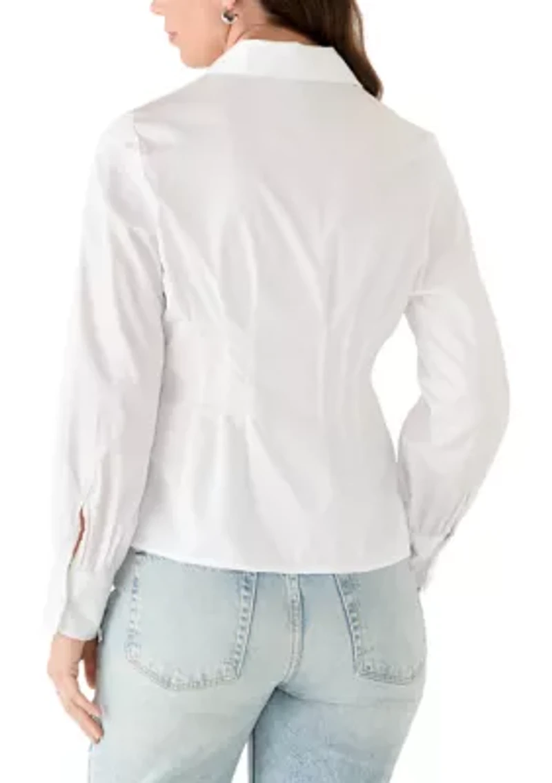Alexis Cotton Pleated Shirt