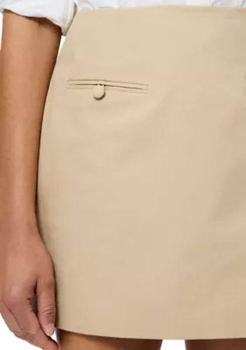 Cotton Twill Trench Mini Skirt