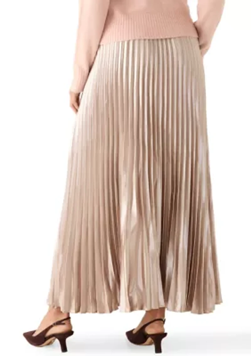 Marielle Metallic Satin Maxi Skirt