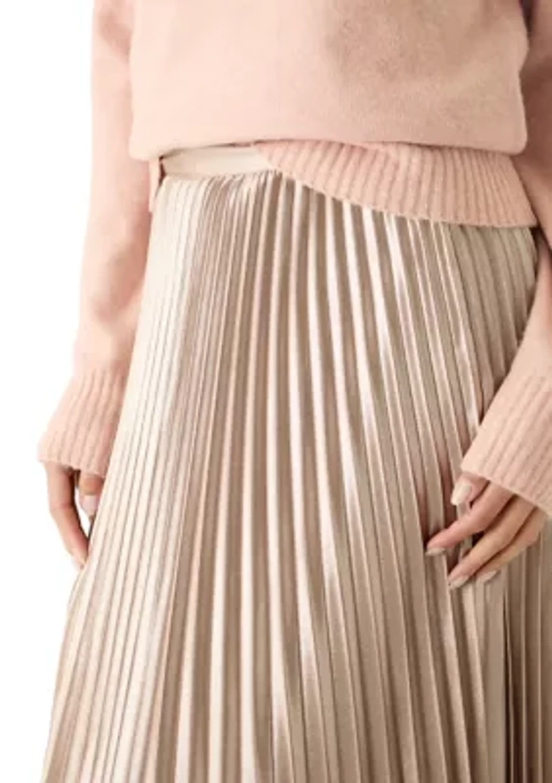 Marielle Metallic Satin Maxi Skirt