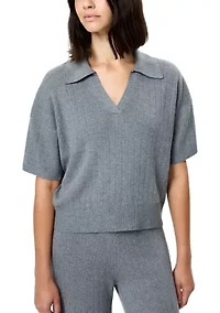 Javier Knit V-Neck Short Sleeve Top