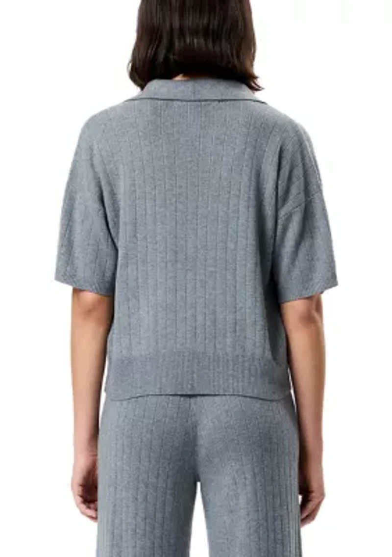 Javier Knit V-Neck Short Sleeve Top