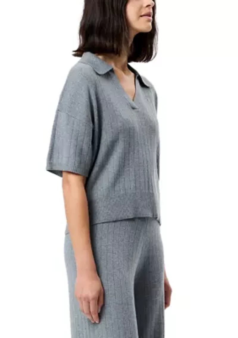 Javier Knit V-Neck Short Sleeve Top