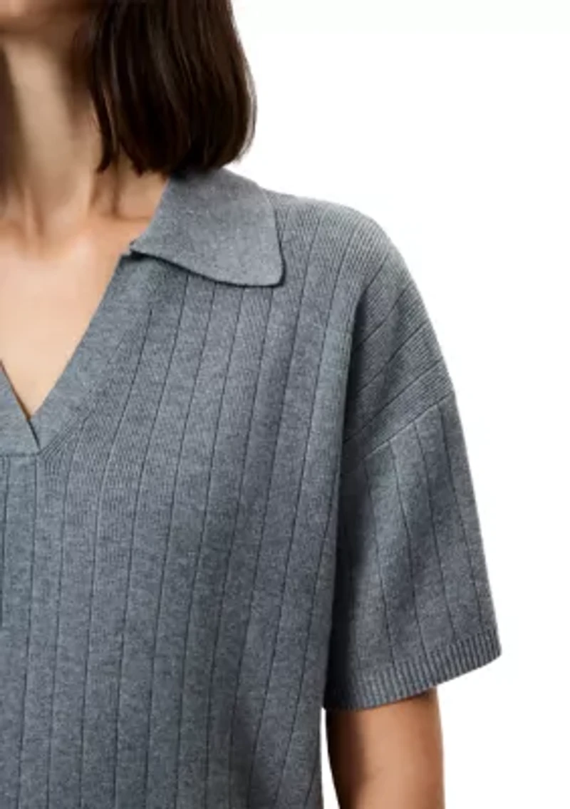 Javier Knit V-Neck Short Sleeve Top
