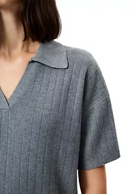 Javier Knit V-Neck Short Sleeve Top