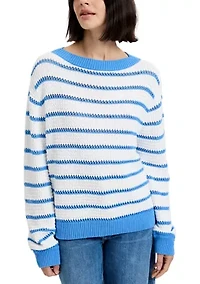 Teddy Knit Open Stripe Sweater