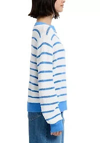 Teddy Knit Open Stripe Sweater