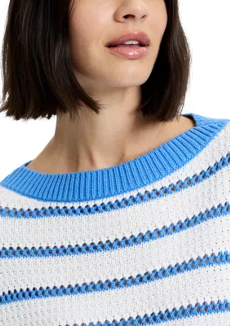 Teddy Knit Open Stripe Sweater