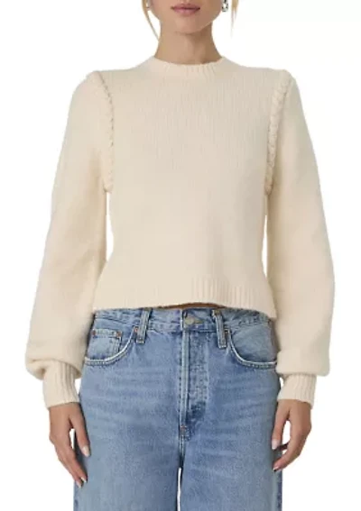 Fluffy Knit Braided Long Sleeve Jumper